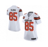 Women's Browns #85 David Njoku White Stitched NFL New Elite Jersey