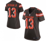 Women's Cleveland Browns #13 Odell Beckham Jr. Game Brown Team Color Football Jersey