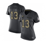 Women's Cleveland Browns #13 Odell Beckham Jr. Limited Black 2016 Salute to Service Football Jersey
