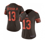 Women's Cleveland Browns #13 Odell Beckham Jr. Limited Brown Rush Vapor Untouchable Football Jersey
