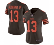Women's Cleveland Browns #13 Odell Beckham Jr. Limited Brown Rush Vapor Untouchable Football Jersey
