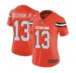 Women's Cleveland Browns #13 Odell Beckham Jr. Orange Alternate Vapor Untouchable Limited Player Football Jersey
