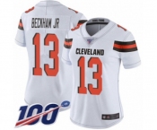 Women's Cleveland Browns #13 Odell Beckham Jr. White 100th Season Vapor Untouchable Limited Player Football Jersey
