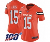 Women's Cleveland Browns #15 Ricardo Louis Orange Alternate Vapor Untouchable Limited Player 100th Season Football Jersey