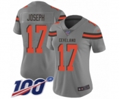 Women's Cleveland Browns #17 Greg Joseph Limited Gray Inverted Legend 100th Season Football Jersey