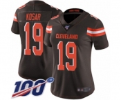 Women's Cleveland Browns #19 Bernie Kosar Brown Team Color Vapor Untouchable Limited Player 100th Season Football Jersey
