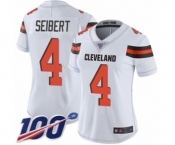 Women's Cleveland Browns #4 Austin Seibert White Vapor Untouchable Limited Player 100th Season Football Jersey