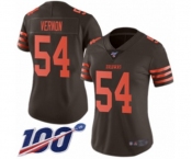 Women's Cleveland Browns #54 Olivier Vernon Limited Brown Rush Vapor Untouchable 100th Season Football Jersey