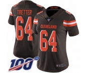 Women's Cleveland Browns #64 JC Tretter Brown Team Color Vapor Untouchable Limited Player 100th Season Football Jersey