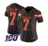 Women's Cleveland Browns #7 Jamie Gillan Brown Team Color Vapor Untouchable Limited Player 100th Season Football Jersey