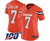 Women's Cleveland Browns #7 Jamie Gillan Orange Alternate Vapor Untouchable Limited Player 100th Season Football Jersey
