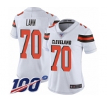 Women's Cleveland Browns #70 Kendall Lamm White Vapor Untouchable Limited Player 100th Season Football Jersey