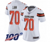 Women's Cleveland Browns #70 Kendall Lamm White Vapor Untouchable Limited Player 100th Season Football Jersey