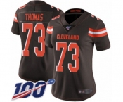 Women's Cleveland Browns #73 Joe Thomas Brown Team Color Vapor Untouchable Limited Player 100th Season Football Jersey
