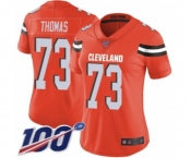 Women's Cleveland Browns #73 Joe Thomas Orange Alternate Vapor Untouchable Limited Player 100th Season Football Jersey