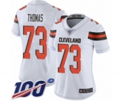 Women's Cleveland Browns #73 Joe Thomas White Vapor Untouchable Limited Player 100th Season Football Jersey