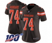 Women's Cleveland Browns #74 Chris Hubbard Brown Team Color Vapor Untouchable Limited Player 100th Season Football Jersey