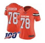 Women's Cleveland Browns #78 Greg Robinson Orange Alternate Vapor Untouchable Limited Player 100th Season Football Jersey