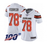 Women's Cleveland Browns #78 Greg Robinson White Vapor Untouchable Limited Player 100th Season Football Jersey