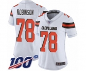 Women's Cleveland Browns #78 Greg Robinson White Vapor Untouchable Limited Player 100th Season Football Jersey