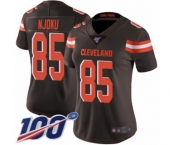 Women's Cleveland Browns #85 David Njoku Brown Team Color Vapor Untouchable Limited Player 100th Season Football Jersey