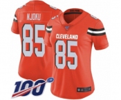 Women's Cleveland Browns #85 David Njoku Orange Alternate Vapor Untouchable Limited Player 100th Season Football Jersey