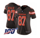 Women's Cleveland Browns #87 Seth DeValve Brown Team Color Vapor Untouchable Limited Player 100th Season Football Jersey