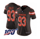 Women's Cleveland Browns #93 Trevon Coley Brown Team Color Vapor Untouchable Limited Player 100th Season Football Jersey
