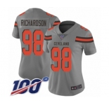 Women's Cleveland Browns #98 Sheldon Richardson Limited Gray Inverted Legend 100th Season Football Jersey