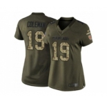 Women's Nike Browns #19 Corey Coleman Green Stitched NFL Limited Salute to Service Jersey