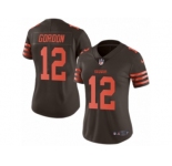 Women's Nike Cleveland Browns #12 Josh Gordon Limited Brown Rush NFL Jersey