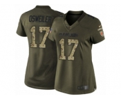 Women's Nike Cleveland Browns #17 Brock Osweiler Limited Green Salute to Service NFL Jersey