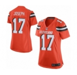 Women's Nike Cleveland Browns #17 Greg Joseph Game Orange Alternate NFL Jersey