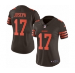 Women's Nike Cleveland Browns #17 Greg Joseph Limited Brown Rush Vapor Untouchable NFL Jersey
