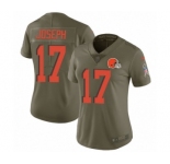 Women's Nike Cleveland Browns #17 Greg Joseph Limited Olive 2017 Salute to Service NFL Jersey