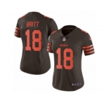 Women's Nike Cleveland Browns #18 Kenny Britt Limited Brown Rush NFL Jersey