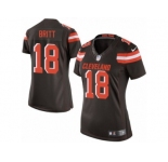 Women's Nike Cleveland Browns #18 Kenny Britt Limited Brown Team Color NFL Jersey