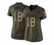 Women's Nike Cleveland Browns #18 Kenny Britt Limited Green Salute to Service NFL Jersey