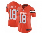 Women's Nike Cleveland Browns #18 Kenny Britt Vapor Untouchable Limited Orange Alternate NFL Jersey