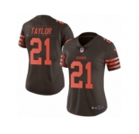 Women's Nike Cleveland Browns #21 Jamar Taylor Limited Brown Rush NFL Jersey