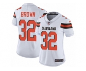 Women's Nike Cleveland Browns #32 Jim Brown Vapor Untouchable Limited White NFL Jersey