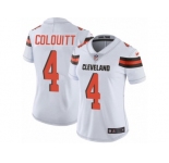 Women's Nike Cleveland Browns #4 Britton Colquitt Vapor Untouchable Limited White NFL Jersey