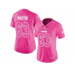 Women's Nike Cleveland Browns #63 Marcus Martin Limited Pink Rush Fashion NFL Jersey