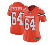 Women's Nike Cleveland Browns #64 JC Tretter Vapor Untouchable Limited Orange Alternate NFL Jersey