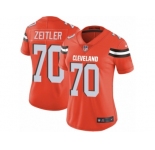 Women's Nike Cleveland Browns #70 Kevin Zeitler Vapor Untouchable Limited Orange Alternate NFL Jersey