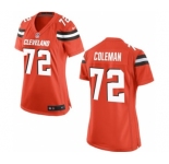 Women's Nike Cleveland Browns #72 Shon Coleman Orange Alternate NFL Jersey