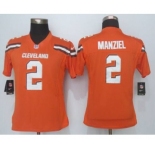 nike women nfl jerseys cleveland browns #2 manziel orange[nike limited][new style]
