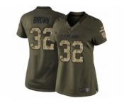 nike women nfl jerseys cleveland browns #32 brown army green[nike Limited Salute To Service]