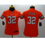 nike women nfl jerseys cleveland browns #32 brown orange[nike limited]