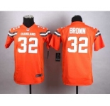 nike youth nfl jerseys cleveland browns #32 brown orange[nike][new style]